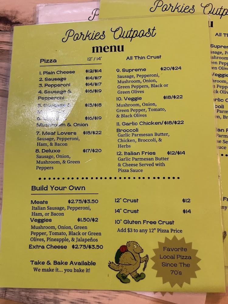 Porkies Outpost Menu image 3